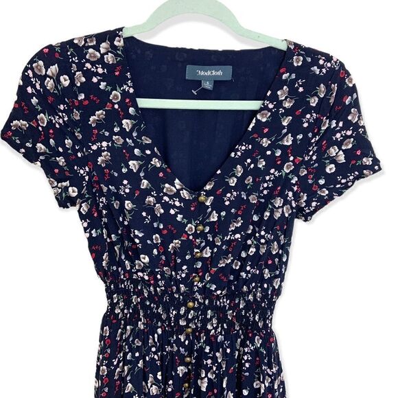 ModCloth Inspired Anytime Midi Dress -blue floral (H15) - Picture 3 of 10